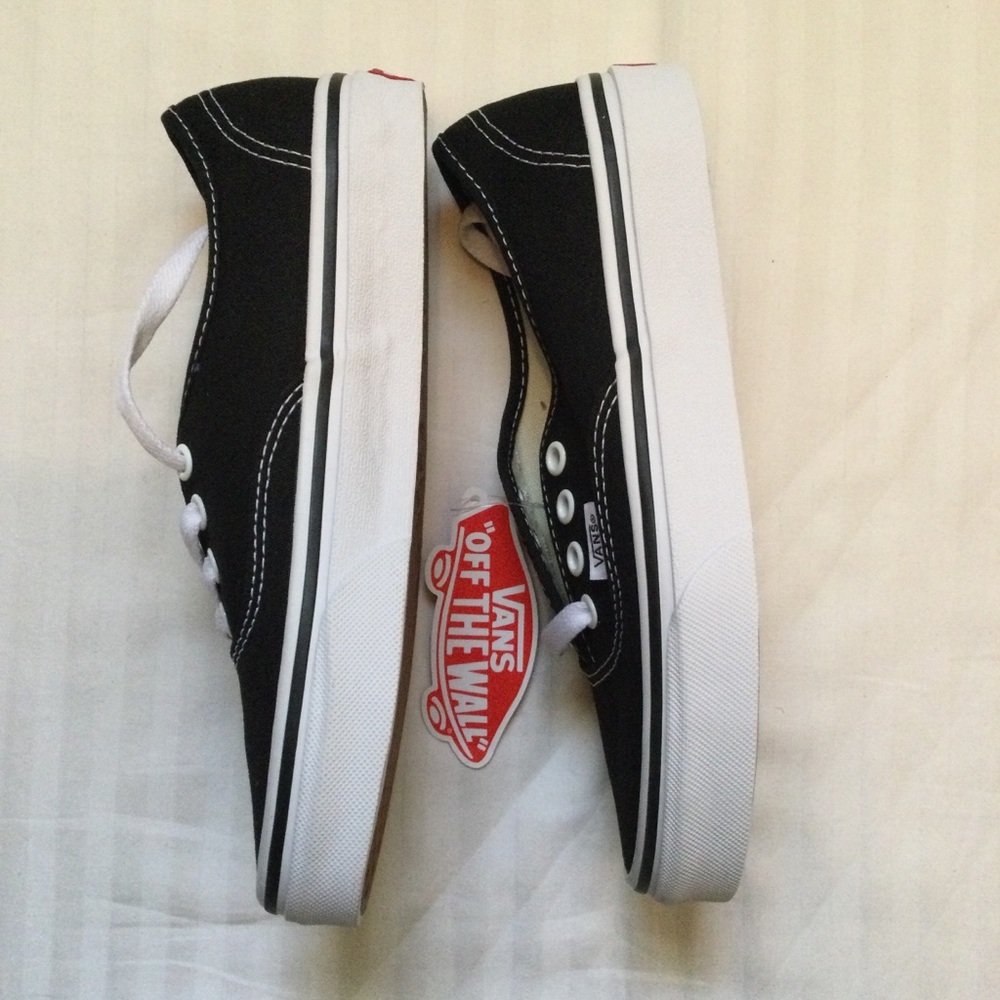 Vans Authentic Classic Black Canvas Tennis Shoes VN000EE3BLK Womens 5.5 - Picture 4 of 9